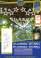 Oferta Luces de Navidad low cost. Estrellas de distintos tamaño hechas con manguera de luz LED de color blanco