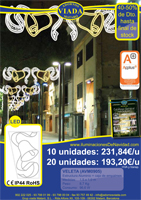 Oferta Luces de Navidad LED low cost. Campana de color blanco cálido con lazos de color blanco LED.